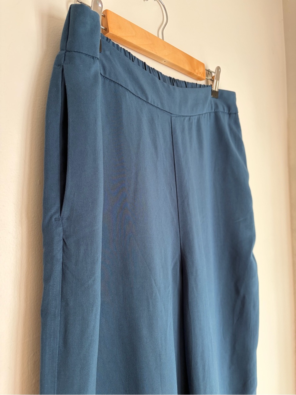 Old Navy High Rise Playa Wide Leg Blue Pants Size L - Picture 2 of 7